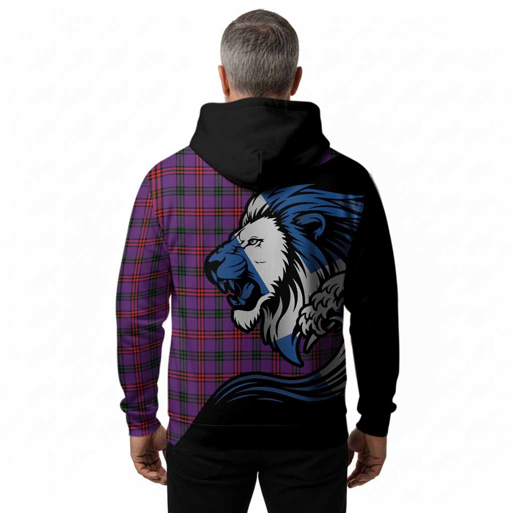 Montgomery Tartan Crest Hoodie Scottish Golden Lions Wave Flow