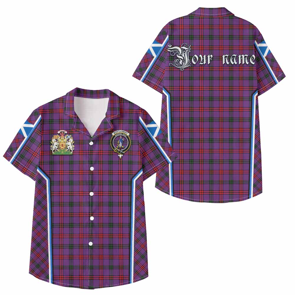 Montgomery Tartan Crest Kid Hawaiian Shirt Scotland Coat of Arm Flag Style - Tartan Vibes Clothing