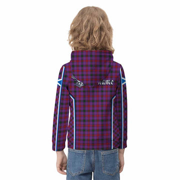 Montgomery Tartan Crest Kid Hoodie Scotland Coat of Arm Flag Style - Tartan Vibes Clothing