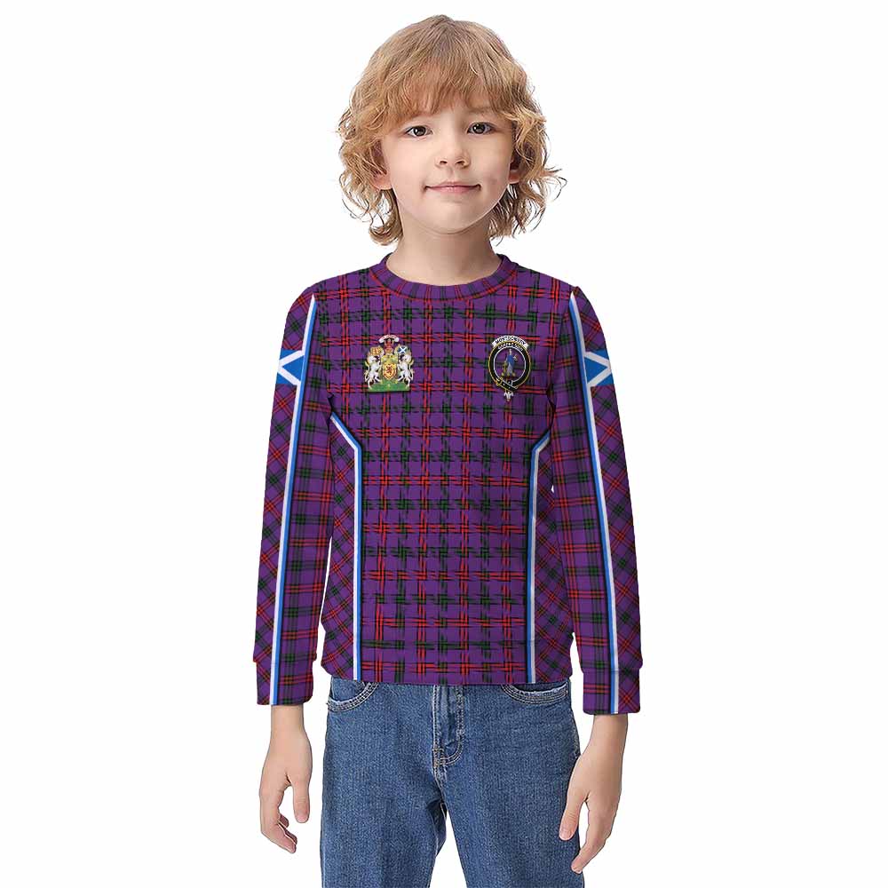 Montgomery Tartan Crest Kid Knitted Sweatshirt Scotland Coat of Arm Flag Style - Tartan Vibes Clothing