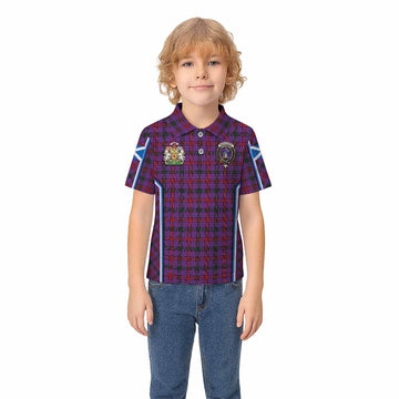 Montgomery Tartan Crest Kid Polo Shirt Scotland Coat of Arm Flag Style - Tartan Vibes Clothing