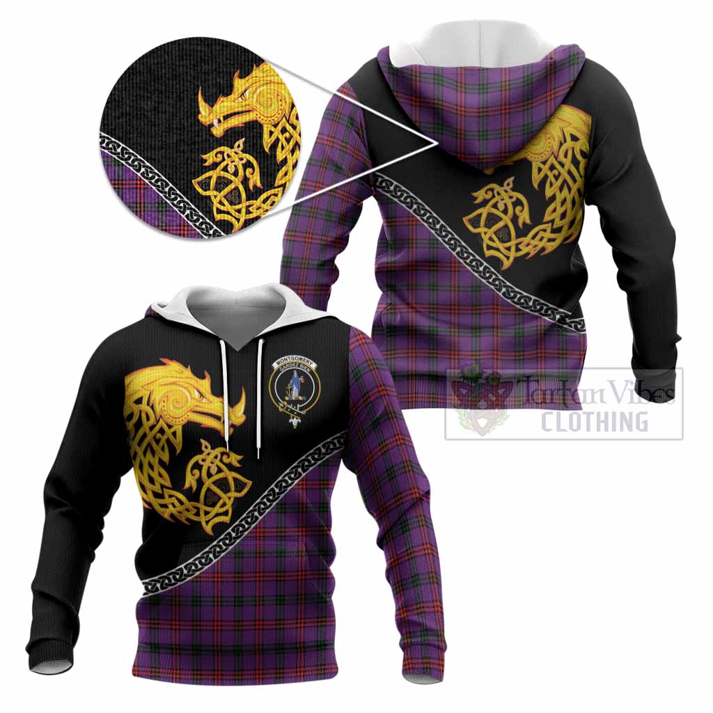 Montgomery Tartan Crest Knitted Hoodie Legendary Dragon Knot Half Style
