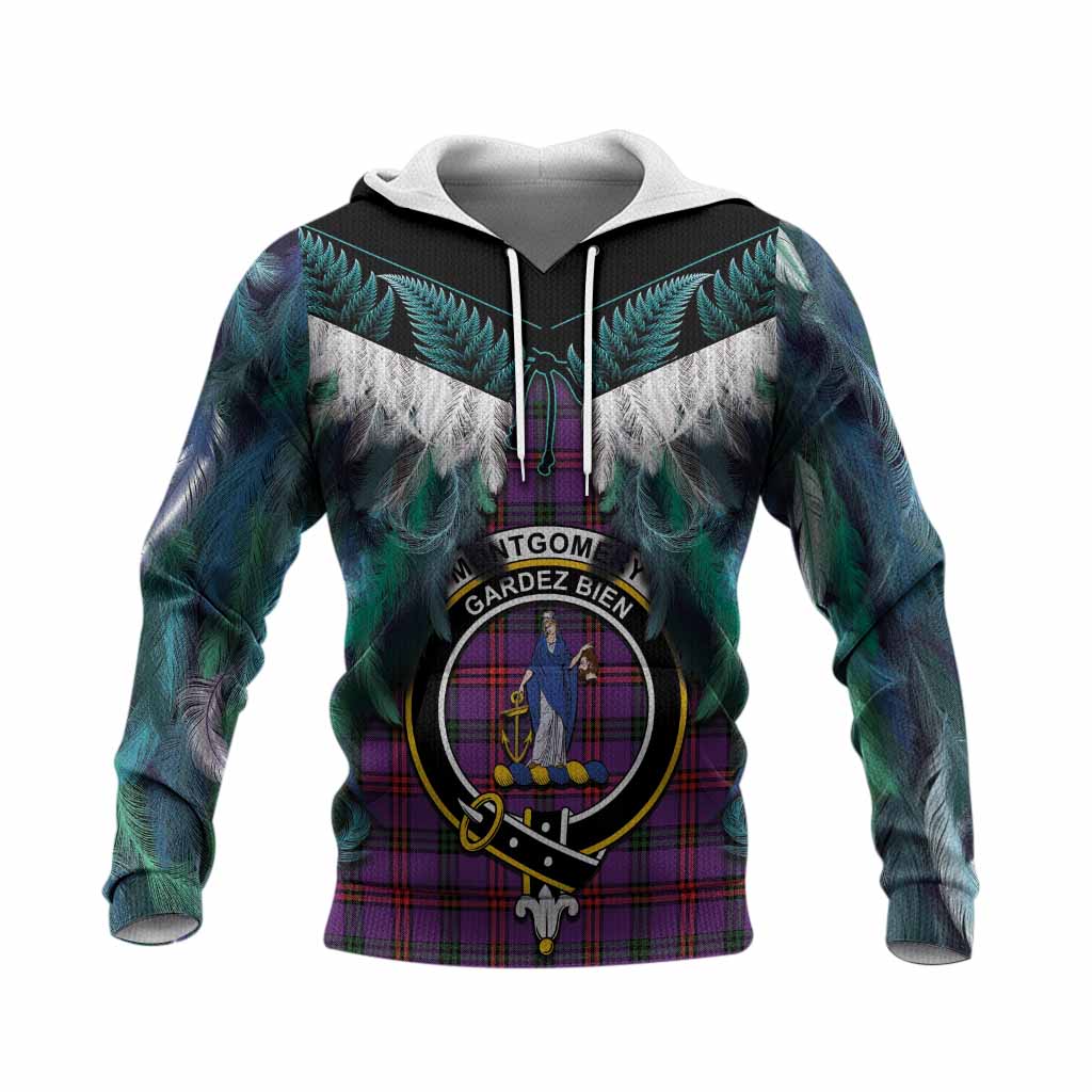 Montgomery Tartan Crest Knitted Hoodie New Zealand Maori Korowai Cloak