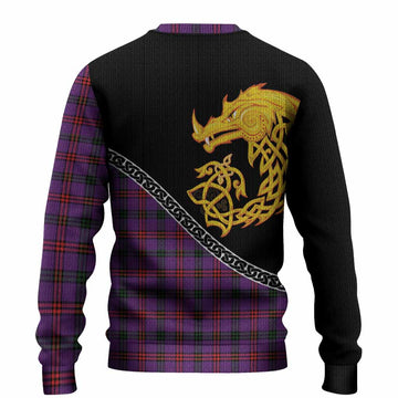 Montgomery Tartan Crest Knitted Sweater Legendary Dragon Knot Half Style