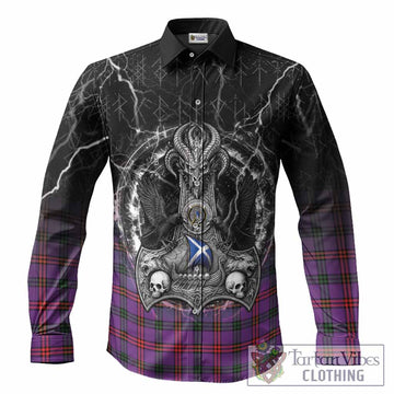Montgomery Tartan Crest Long Sleeve Button Shirts Celtic Odin's Raven Legacy