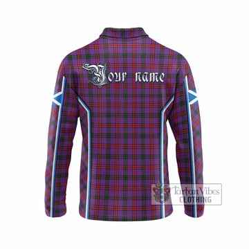 Montgomery Tartan Crest Long Sleeve Polo Shirt Scotland Coat of Arm Flag Style