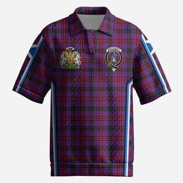 Montgomery Tartan Crest Men’s Polo Sweater Top Scotland Coat of Arm Flag Style