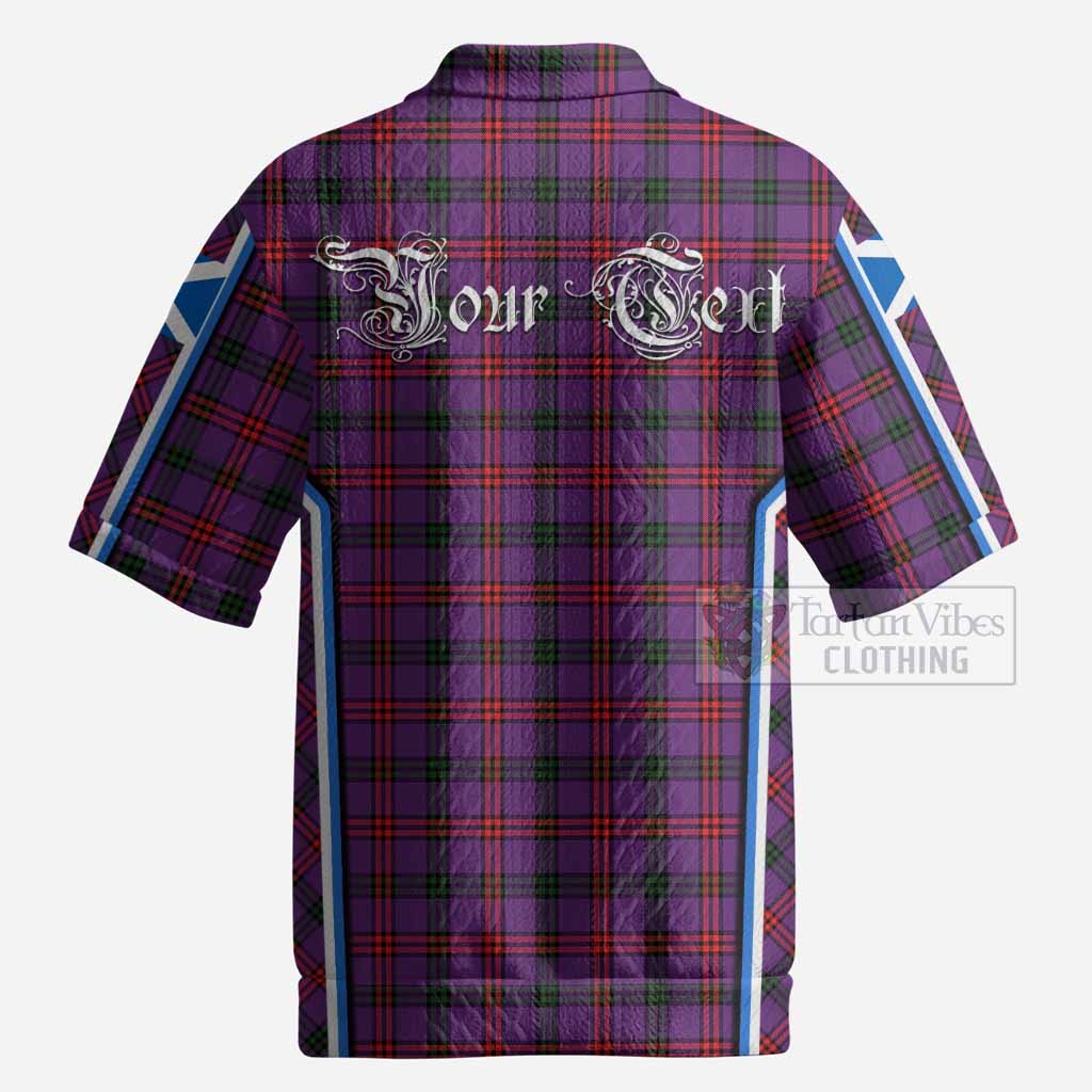 Montgomery Tartan Crest Men’s Polo Sweater Top Scotland Coat of Arm Flag Style