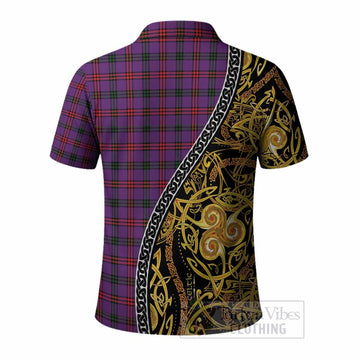 Montgomery Tartan Crest Polo Shirt Celtic Knot and Triple Trickle Spiral Symbols