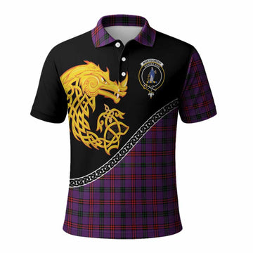Montgomery Tartan Crest Polo Shirt Legendary Dragon Knot Half Style