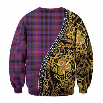 Montgomery Tartan Crest Sweatshirt Celtic Knot and Triple Trickle Spiral Symbols