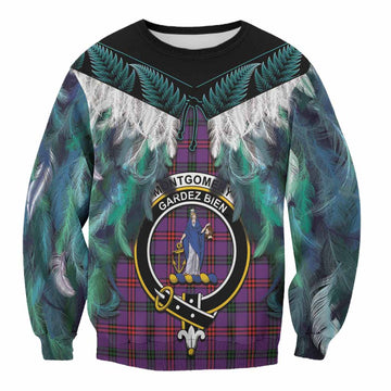 Montgomery Tartan Crest Sweatshirt New Zealand Maori Korowai Cloak