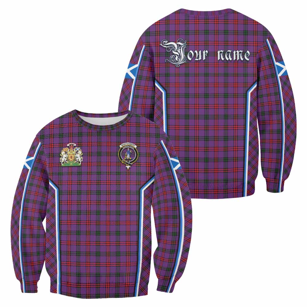 Montgomery Tartan Crest Sweatshirt Scotland Coat of Arm Flag Style - Tartan Vibes Clothing