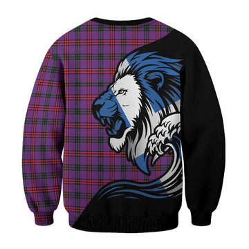 Montgomery Tartan Crest Sweatshirt Scottish Golden Lions Wave Flow