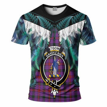 Montgomery Tartan Crest T-Shirt New Zealand Maori Korowai Cloak
