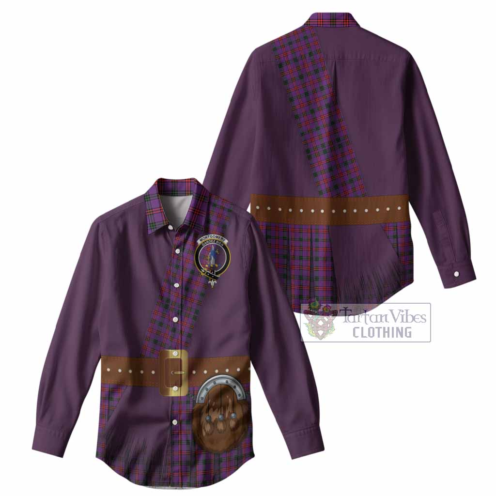 Montgomery Tartan Crest Women Casual Shirt Kilt Costume Style
