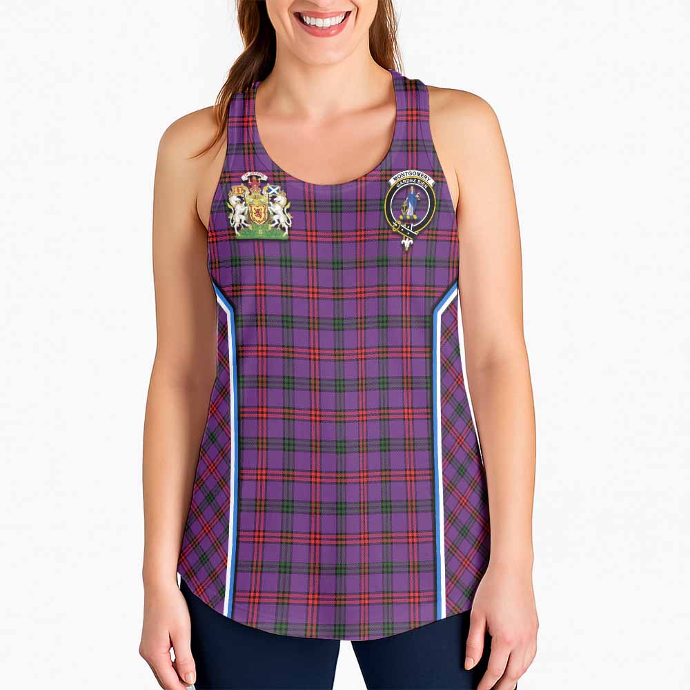 Montgomery Tartan Crest Women Racerback Tanks Scotland Coat of Arm Flag Style - Tartan Vibes Clothing
