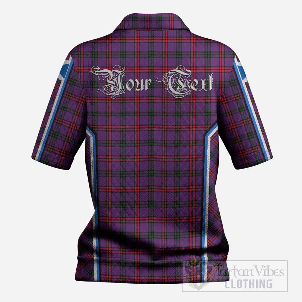 Montgomery Tartan Crest Women’s Polo Sweater Top Scotland Coat of Arm Flag Style