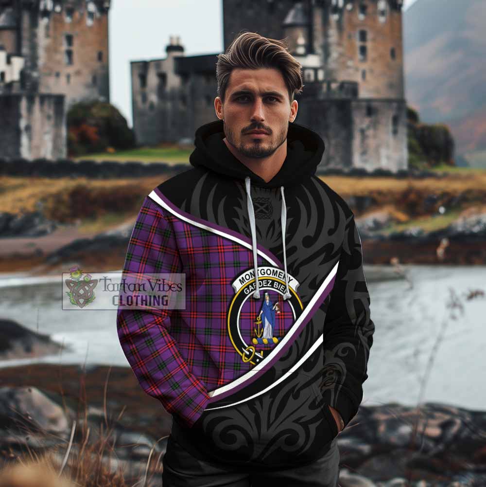 Montgomery Tartan Family Crest Cotton Hoodie Celtic Scottish Thistle Floral - Tartan Vibes Clothing