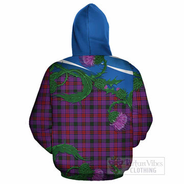 Montgomery Tartan Family Crest Cotton Hoodie Thistle in Minimalism