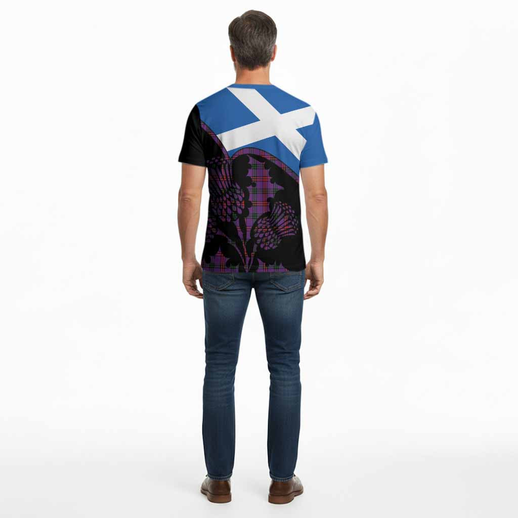 Montgomery Tartan Family Crest Cotton T-shirt Scotland Thistle Floral Flag Style