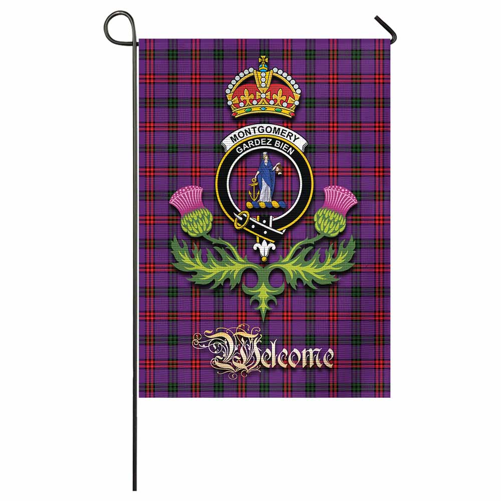 Montgomery Tartan Family Crest Garden Flag Royal Thistle Welcome Style - Tartan Vibes Clothing