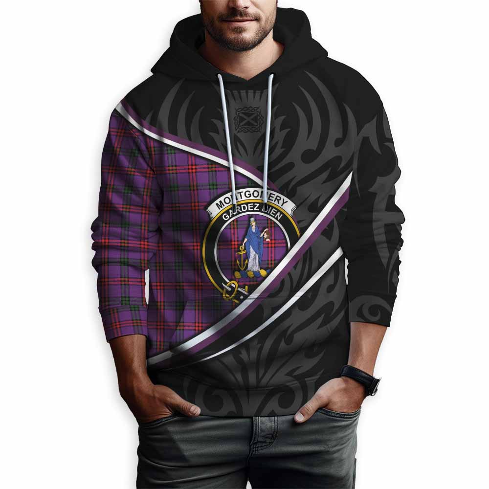 Montgomery Tartan Family Crest Hoodie Celtic Scottish Thistle Floral - Tartan Vibes Clothing