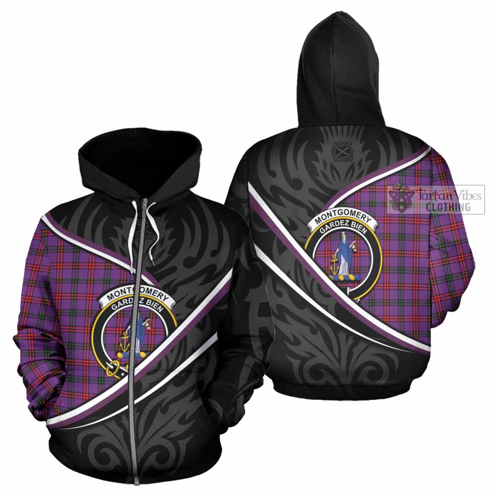 Montgomery Tartan Family Crest Hoodie Celtic Scottish Thistle Floral - Tartan Vibes Clothing