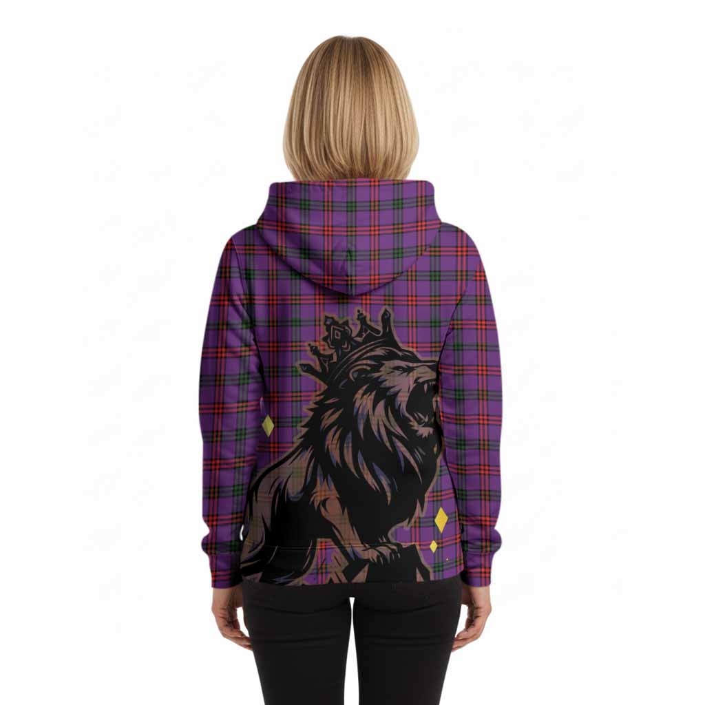 Montgomery Tartan Family Crest Hoodie Crowned Lion Roaring