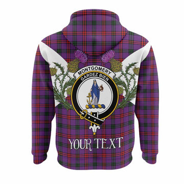 Montgomery Tartan Family Crest Hoodie Scottish Burns Night Thistle Floral
