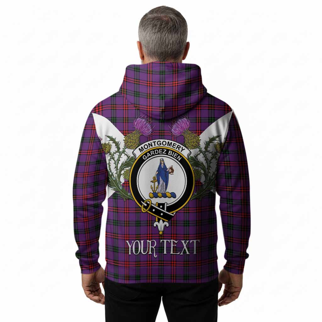 Montgomery Tartan Family Crest Hoodie Scottish Burns Night Thistle Floral