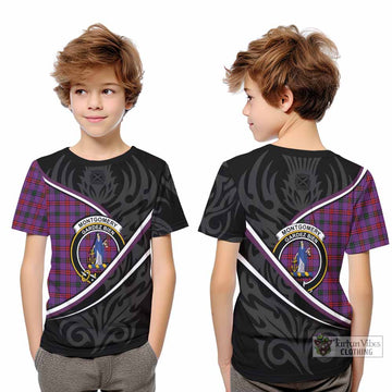 Montgomery Tartan Family Crest Kid T-shirt Celtic Scottish Thistle Floral - Tartan Vibes Clothing