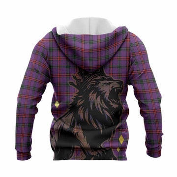 Montgomery Tartan Family Crest Knitted Hoodie Crowned Lion Roaring
