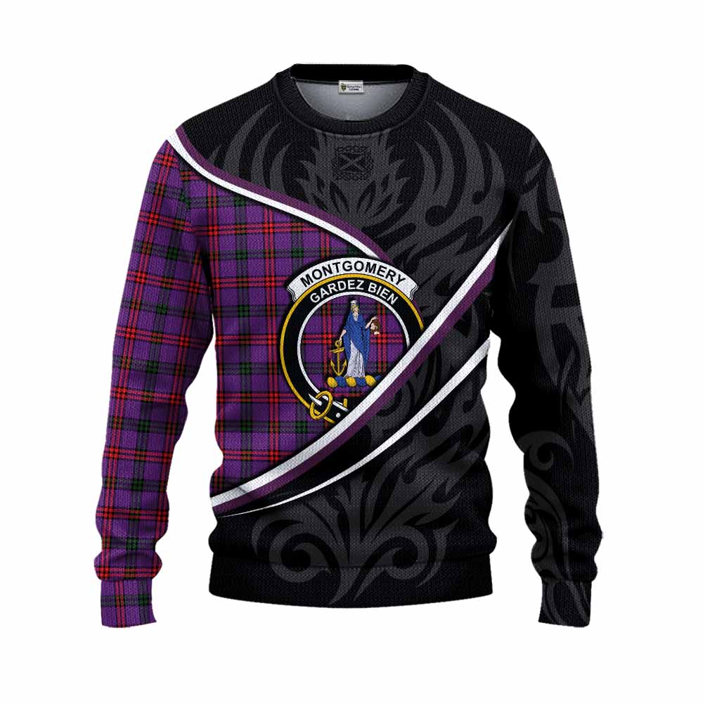 Montgomery Tartan Family Crest Knitted Sweater Celtic Scottish Thistle Floral - Tartan Vibes Clothing