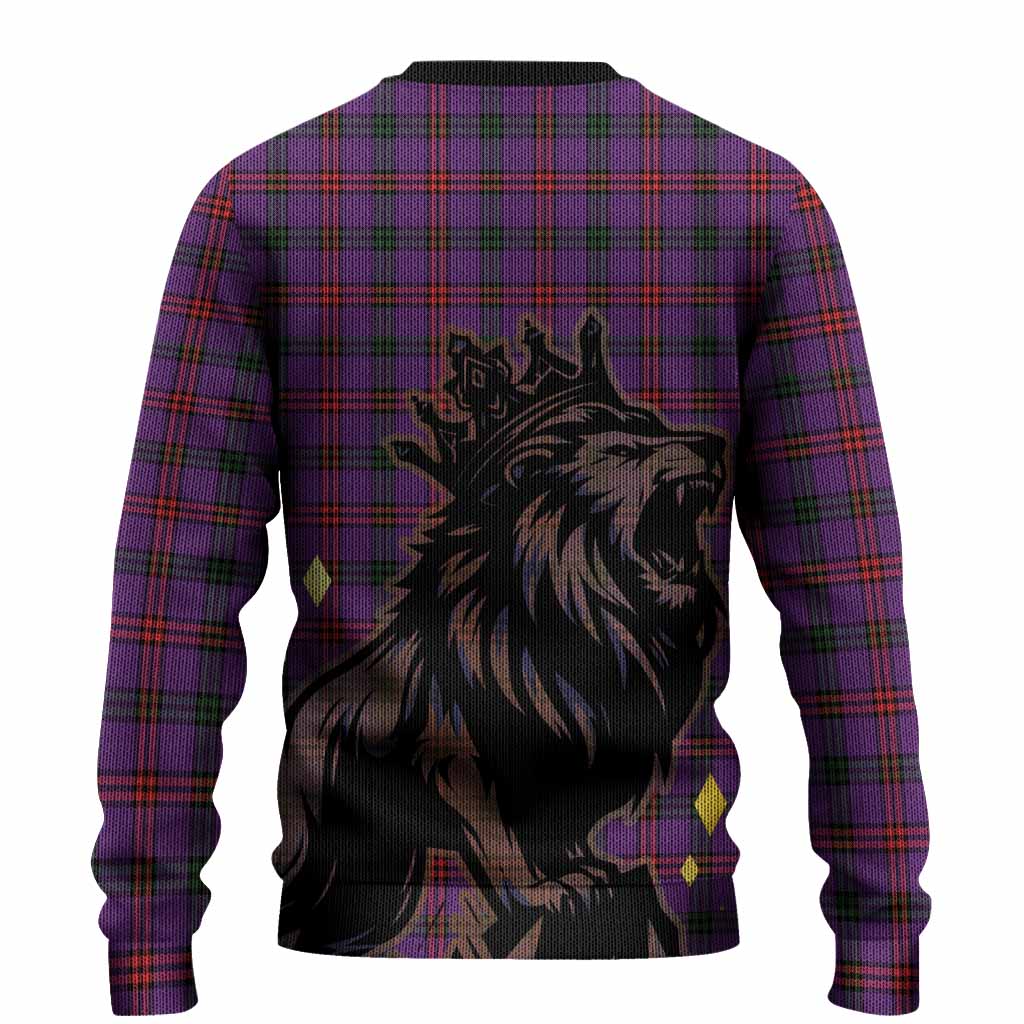 Montgomery Tartan Family Crest Knitted Sweater Crowned Lion Roaring