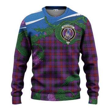 Montgomery Tartan Family Crest Knitted Sweater Thistle in Minimalism
