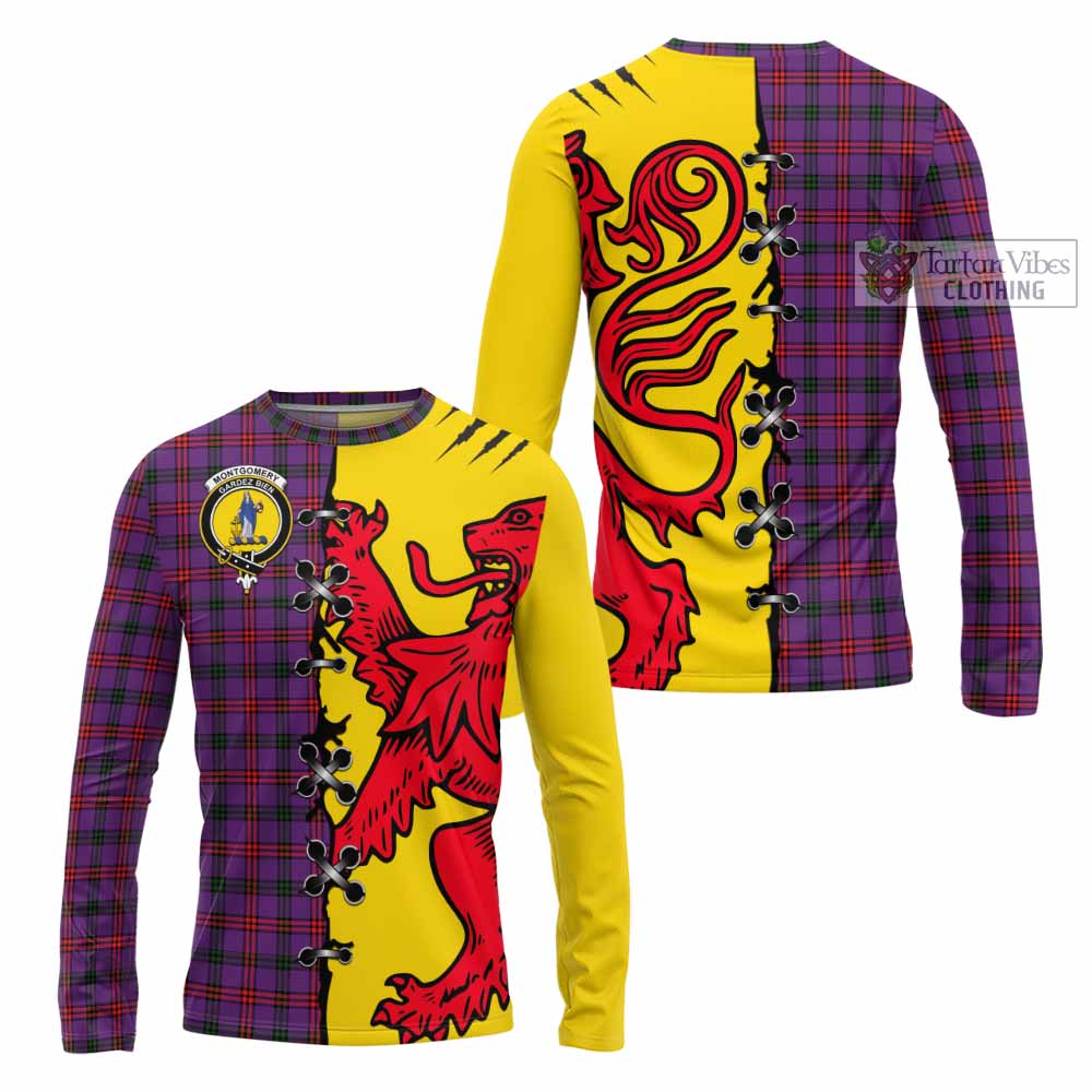 Montgomery Tartan Family Crest Long Sleeve T-Shirt Lion Rampant Honor - Tartan Vibes Clothing