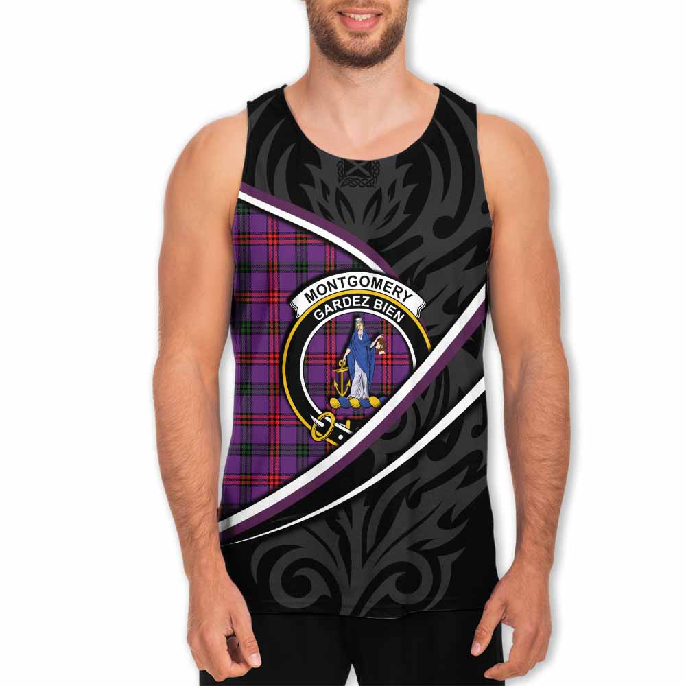 Montgomery Tartan Family Crest Men Tank Top Celtic Scottish Thistle Floral - Tartan Vibes Clothing