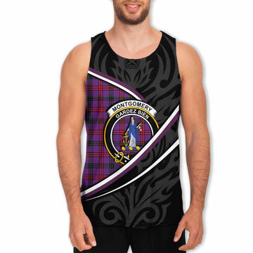 Montgomery Tartan Family Crest Men Tank Top Celtic Scottish Thistle Floral