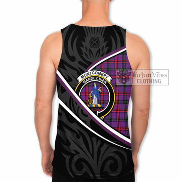 Montgomery Tartan Family Crest Men Tank Top Celtic Scottish Thistle Floral