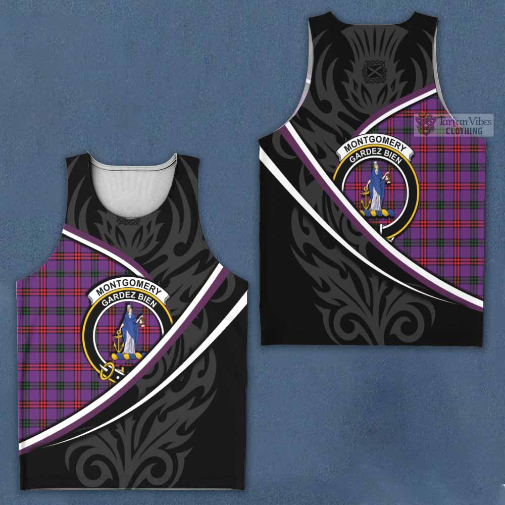 Montgomery Tartan Family Crest Men Tank Top Celtic Scottish Thistle Floral - Tartan Vibes Clothing