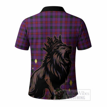 Montgomery Tartan Family Crest Polo Shirt Crowned Lion Roaring