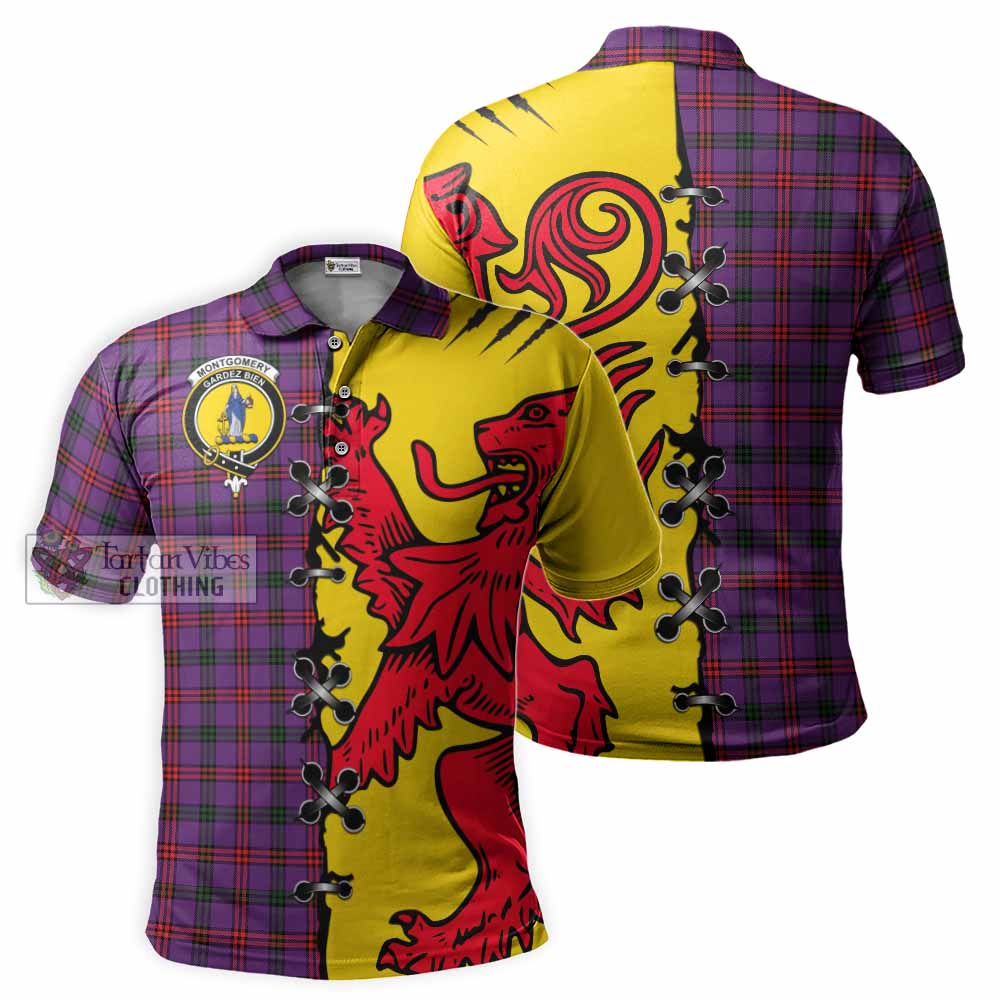 Montgomery Tartan Family Crest Polo Shirt Lion Rampant Honor - Tartan Vibes Clothing