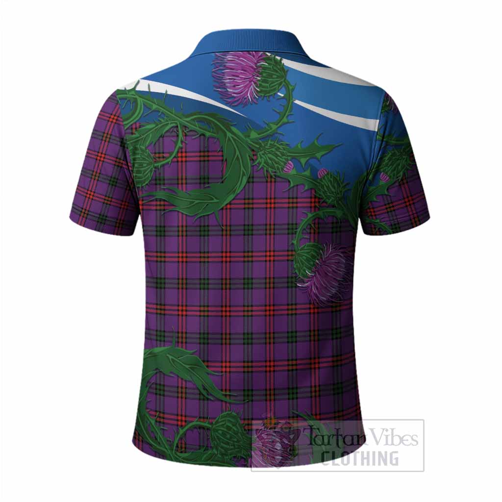 Montgomery Tartan Family Crest Polo Shirt Thistle in Minimalism