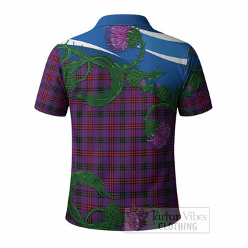Montgomery Tartan Family Crest Polo Shirt Thistle in Minimalism