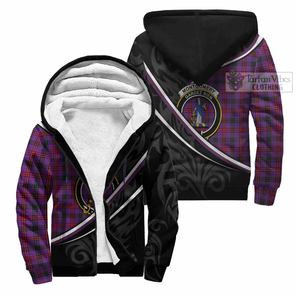 Montgomery Tartan Family Crest Sherpa Hoodie Celtic Scottish Thistle Floral - Tartan Vibes Clothing