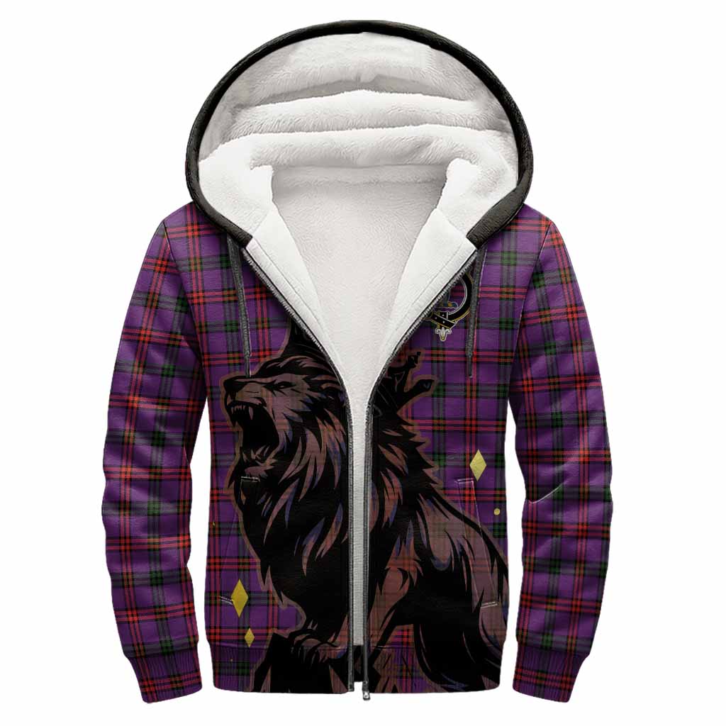 Montgomery Tartan Family Crest Sherpa Hoodie Crowned Lion Roaring