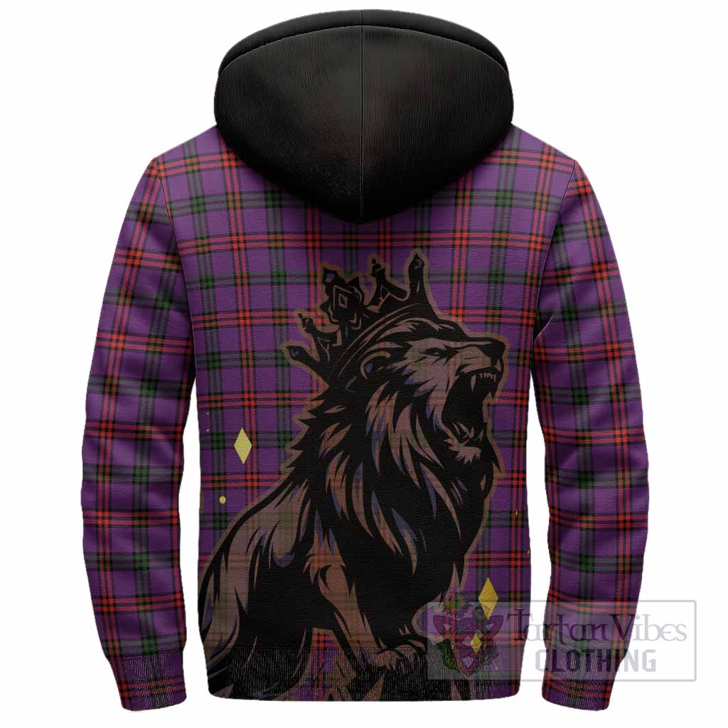 Montgomery Tartan Family Crest Sherpa Hoodie Crowned Lion Roaring