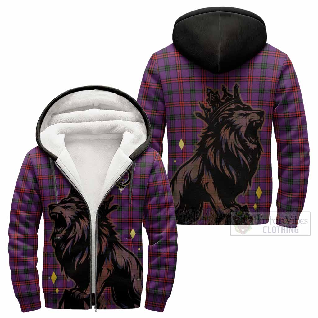 Montgomery Tartan Family Crest Sherpa Hoodie Crowned Lion Roaring