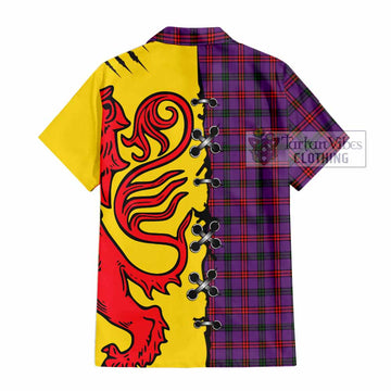 Montgomery Tartan Family Crest Short Sleeve Button Shirt Lion Rampant Honor - Tartan Vibes Clothing